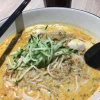 Nyonya laksa and cold coffee   at VeganBliss 蔬福 in Central Singapore