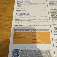 Their vegan menu at The Pancake House in Penrith