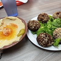Side of hummus and side of falafel   at Princess Mediterranean Restaurant & Market in Mesa