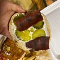 The tiny amount of additional vegan bacon that costs $1 at The Twisted Vegan in Tampa