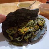 Very filling quesadilla with five different vegetables at Dely Quesadillas in San Cristobal De Las Casas