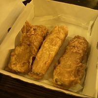 Vegan battered sausages  at Prince's Traditional Fish & Chips in Bristol