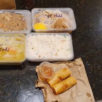 Vegan curry puffs, vegan Coconut rice, vegan curry spring rolls at Lemongrass Authentic Thai Cuisine in Torquay