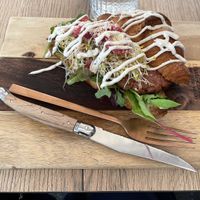 Truffle crosaint burger  at Copper Branch in Rotterdam