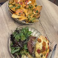 Loaded Nachos and Grazie Mille Burger  at Copper Branch in Rotterdam