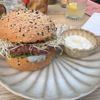 Blue cheese burger  at Copper Branch in Rotterdam