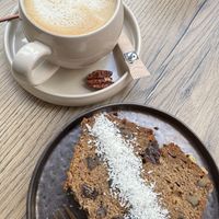 Banana bread & cappuccino   at Copper Branch in Rotterdam