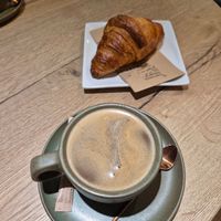 Coffee and a croissant at Copper Branch in Rotterdam