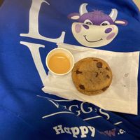 Vegan cookie and coffee at Seven Grams Caffé in New York City