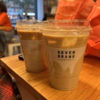 Iced laventer latte at Seven Grams Caffé in New York City