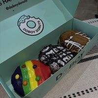 Skittles, cookies & cream & biscoff (all time best)  at Doboy Donuts in Wakefield