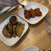 Crispy eggplant and towka appetizer   at Purple Patch in Washington