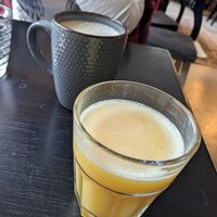 Juice and coffee at Encanto - Art Cafe in Helsinki