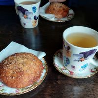 The cinnamon bun was freshly baked and tasted amazing! at Encanto - Art Cafe in Helsinki