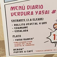 Ask for vegan broth for Yasai Ramen it says on the sign outside   at Oishii in Barcelona