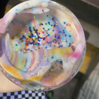 Pride special cold brew with oatmilk foam  at Vida Coffee in Reno