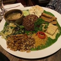  Vegan tofu, tempeh and rice dish at Lilla Warung in Denpasar