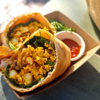 Vegan brekky wrap - delicious! at The Happy Turtle Cafe in Caloundra