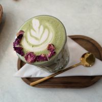 Macha latte with soy milk at Cafe La Coco in Kilkenny