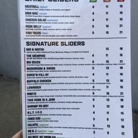 Menu   at Slider Inn in Memphis