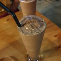 Chocolate peanut smoothie at Vegan Meals in Chiang Mai
