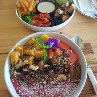Beetroot smoothie bowl, Tofu Bowl at Vegan Meals in Chiang Mai
