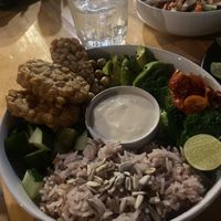 Chickpea-Bowl with added Tempeh  at Vegan Meals in Chiang Mai