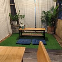 They have a little chabudai with zabuton over in the corner here. at Vegan Meals in Chiang Mai