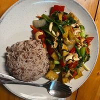 Cashew rice at Vegan Meals in Chiang Mai