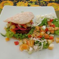 Falafel sandwich and salad at Lekker Garden in Panglao