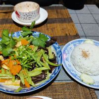 Mushrooms, beans, noodles and rice at Phat Loc Eco Cooking and Restaurant in Hoi An