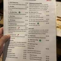 Menu  at I Am Pho in Manchester