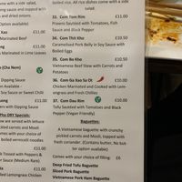 Menu  at I Am Pho in Manchester