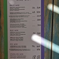 Wine list at Seaside Restaurant Bar in Naxos