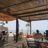 View of the Beach at Seaside Restaurant Bar in Naxos