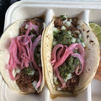 Vegan chorizo taco  at Dirty Taco + Tequila in Patchogue