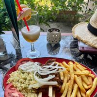 Lovely souvlaki plate  at Kamelia Cafe in Kos