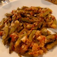Very well seasoned okra at Plazhi I Ri Caci in Sarande