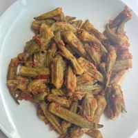 Plain okra  at Plazhi I Ri Caci in Sarande