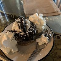 Oreo cheesecake…Guessing made with silken tofu. Not my favorite flavor. Vegan whip was excellent though!  at The Witches Brew in West Hempstead