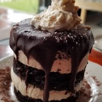 Vegan chocolate peanut butter mousse tower at The Witches Brew in West Hempstead