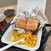 This was a jackfruit pulled pork sandwich with their AMAZING Mac and cheese!! at Jack it Up Vegan Eats in Rockford