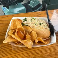 Plant-based lobster roll at Walt Disney World - Rosie's in Lake Buena Vista