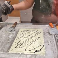 Flavor "Matcha" in the making #Veganuary at Delabuu Ice Cream - KaDeWe - Maybe closed in Berlin