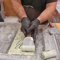 Flavor "Matcha" in the making #Veganuary at Delabuu Ice Cream - KaDeWe - Maybe closed in Berlin