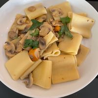 Mushroom pasta made vegan at Mamma Mia Bistro in Wilton Manors
