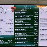 Shots and Bowls  at Abby's Juices Bar in Lake Worth