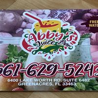 Please note the address is 6482 Lake Worth Rd  at Abby's Juices Bar in Lake Worth