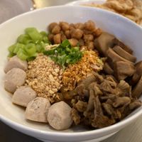 Saucy boat noodles  at CANES Vegan Casual Dining Restaurant & Grocery Store in Bangkok