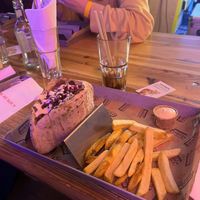 Pita and a few fries (Vegan Awards 2024, food took very long to come out).  at Karma Kebab in Utrecht